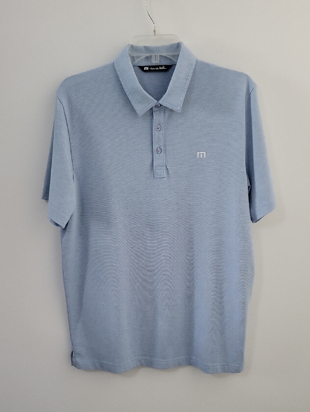 Travis Maathew Light Blue Polo Shirt, Size Large